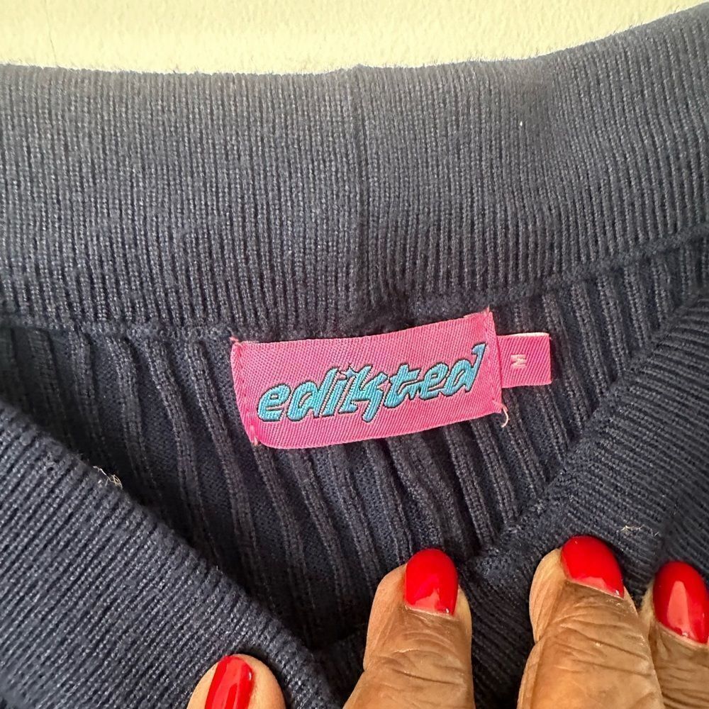 Edikted Pluto Ribbed Flared Pants M - Picture 6 of 7